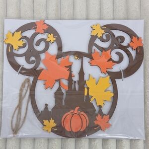 Disney Brown, Orange & Yellow Mickey Autumn Castle Wall Hanging